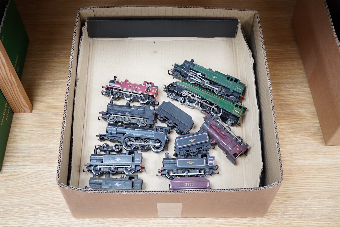 Three part-built 0 gauge railway brass and white metal locomotives by John Worsley; an ACE Products kit of an SR Bullied light Pacific with its original box, a SECR Wainwright H class 0-4-4T locomotive and an LNER class